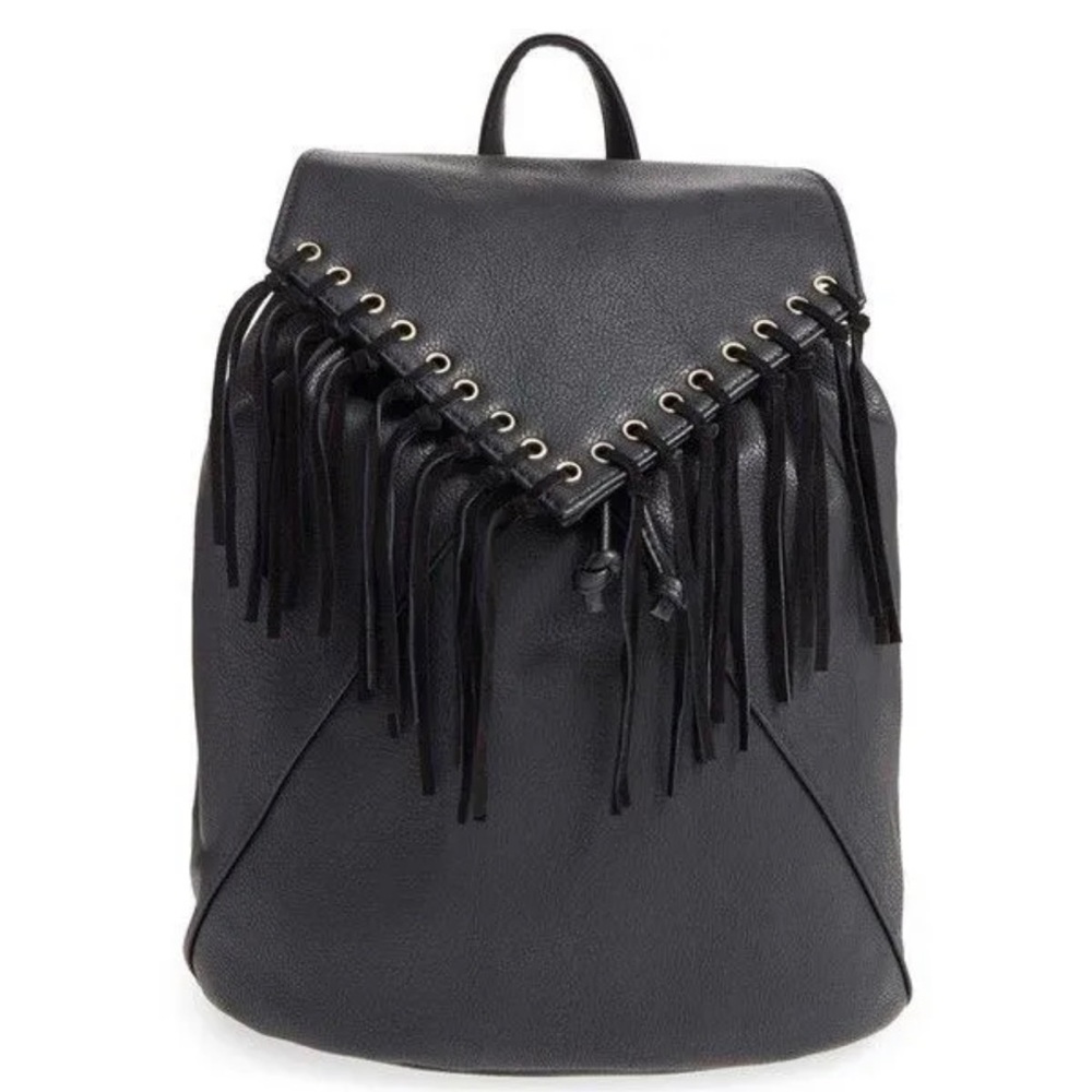 Sole Society Faux Leather Hartley Fringe Backpack New with Tag